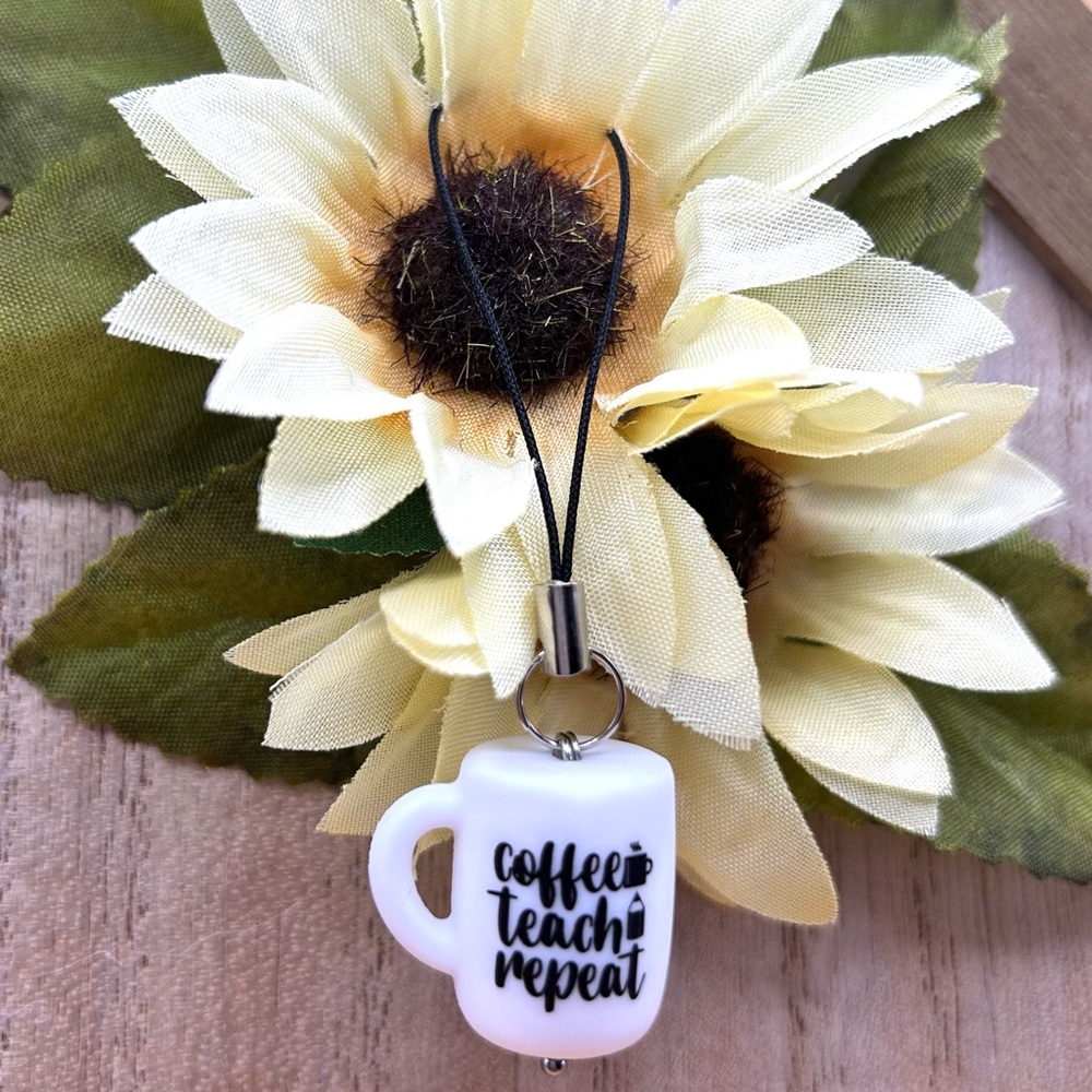 Coffee Teach Repeat Phone Charm